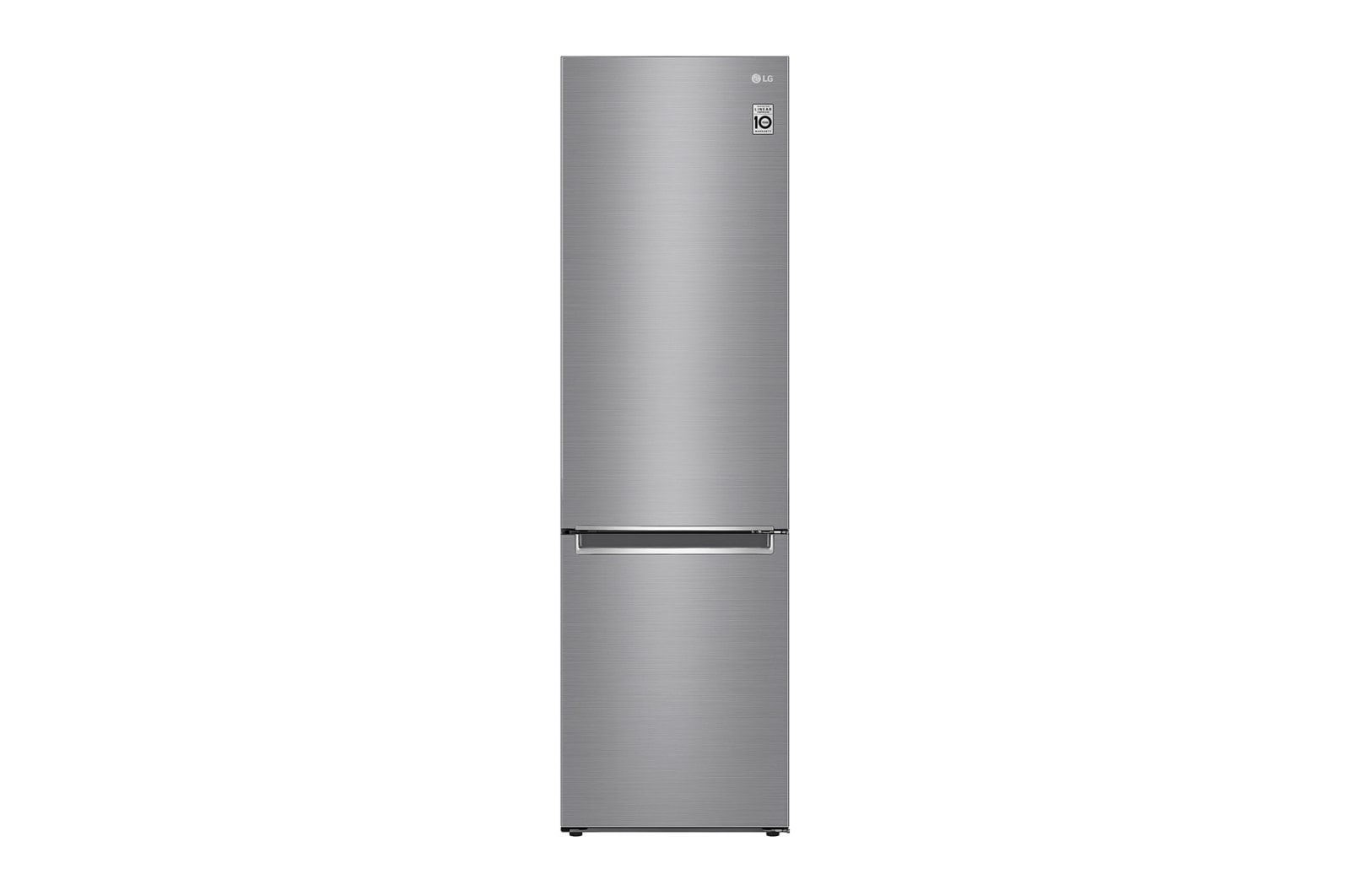 Front view of 384L Tall Fridge Freezer Shiny Steel Total No Frost (GBD62PZYFN)