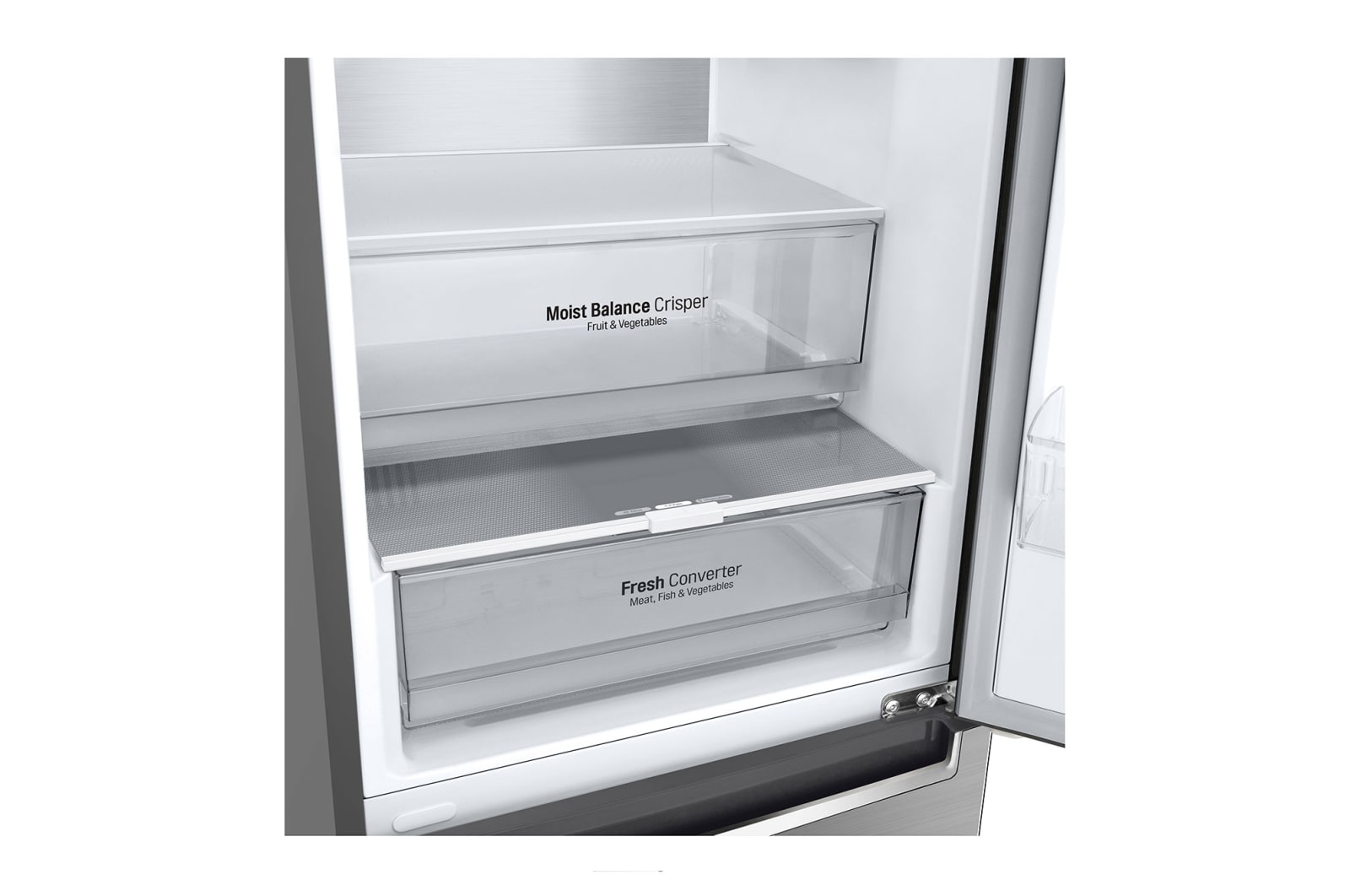 LG 384L Tall Fridge Freezer Shiny Steel Total No Frost, GBD62PZYFN
