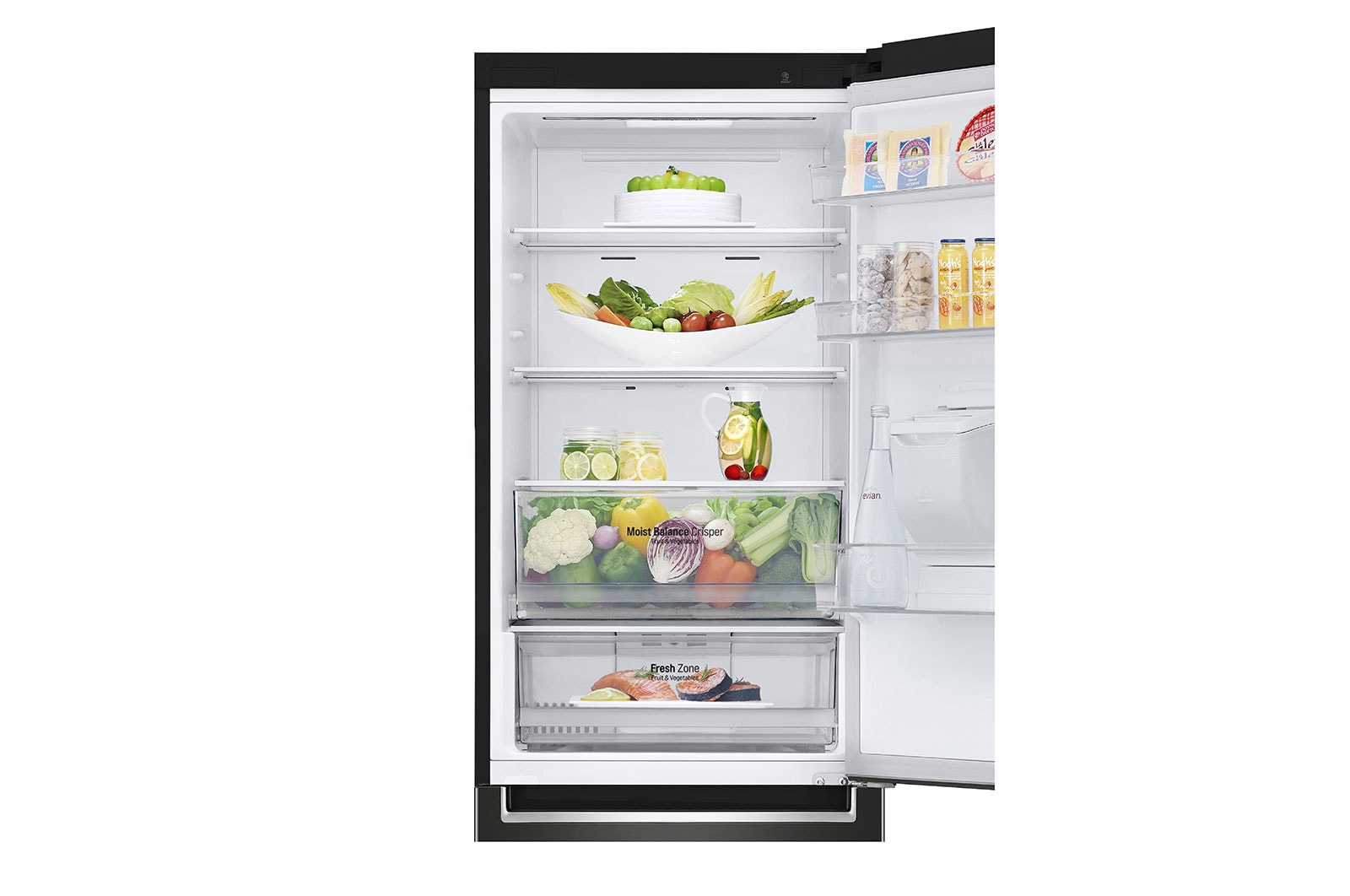 LG 340L Tall Fridge Freezer Black Steel Water Dispenser, GBF61BLHEN