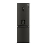 Front view of 340L Tall Fridge Freezer Black Steel Water Dispenser (GBF61BLHEN)