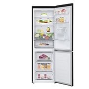 LG 340L Tall Fridge Freezer Black Steel Water Dispenser, GBF61BLHEN