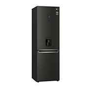 LG 340L Tall Fridge Freezer Black Steel Water Dispenser, GBF61BLHEN