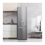 LG 383L Tall Fridge Freezer Water Dispenser, Shiny Steel, GBF62PZJMN