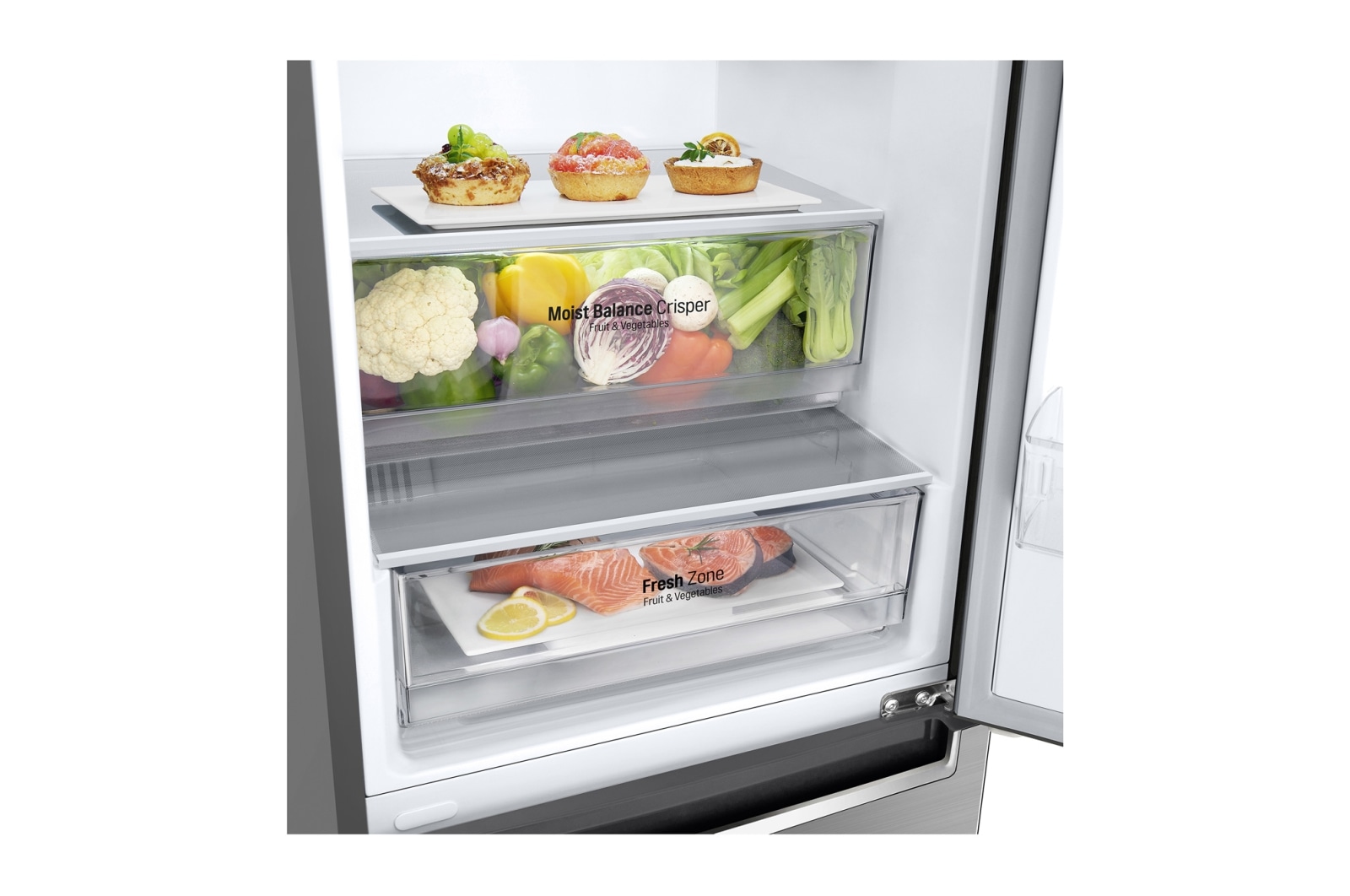 LG 383L Tall Fridge Freezer Water Dispenser, Shiny Steel, GBF62PZJMN