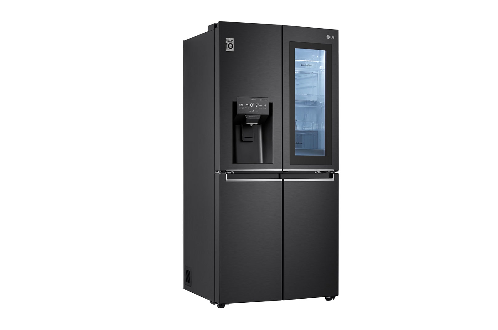 LG 508L InstaView? American Style Fridge Freezer Matte Black Total No Frost, GMX844MC6F