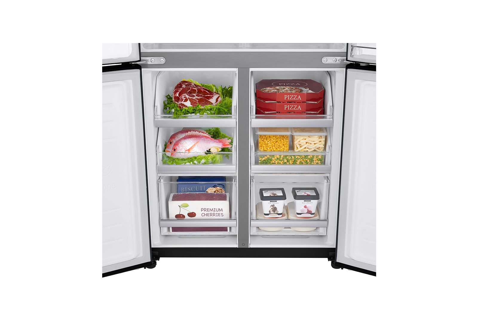 LG 508L InstaView? American Style Fridge Freezer Matte Black Total No Frost, GMX844MC6F
