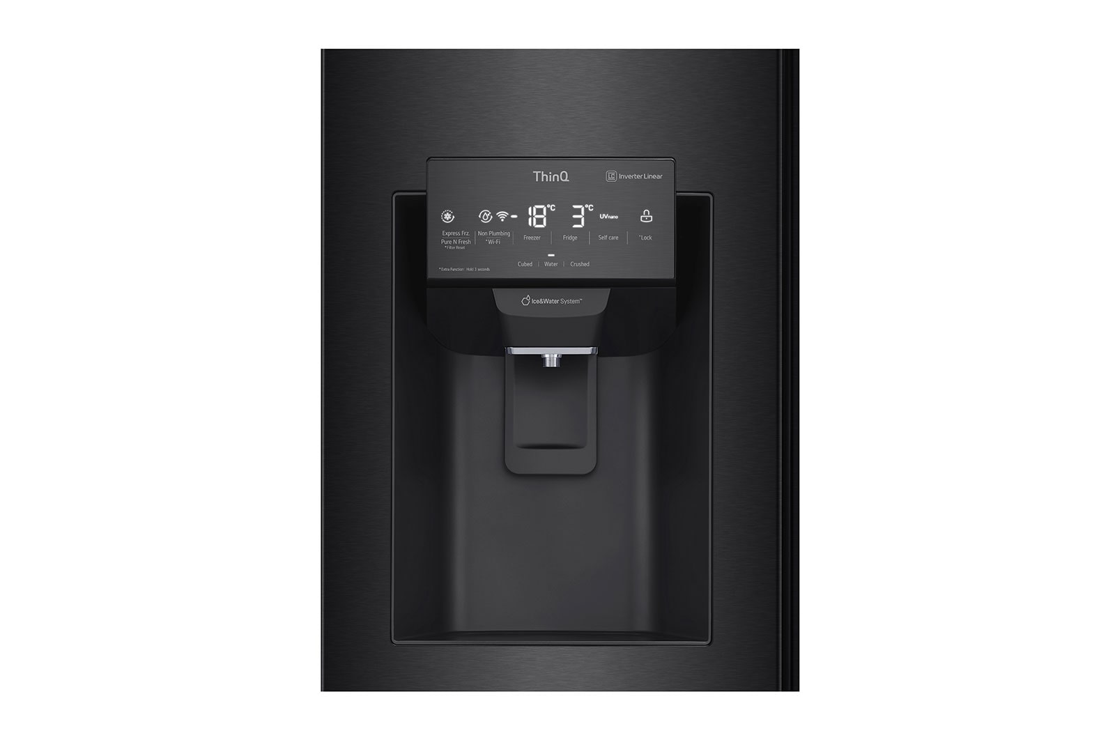 LG 508L InstaView? American Style Fridge Freezer Matte Black Total No Frost, GMX844MC6F