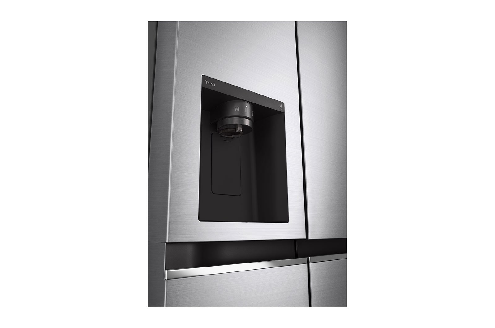 LG 635L Water & Ice Dispenser American Fridge Freezer, Shiny Steel, GSLV70PZTF