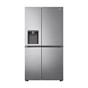 LG 635L Total No Frost American Style Fridge Freezer, Shiny Steel, GSLV71PZTF