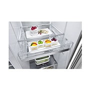 LG 635L InstaView? American Style Fridge Freezer Silver Total No Frost, GSXV90BSAE