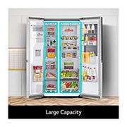 LG 635L InstaView? American Style Fridge Freezer Silver Total No Frost, GSXV90BSAE