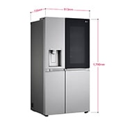 LG 635L InstaView? American Style Fridge Freezer Silver Total No Frost, GSXV90BSAE