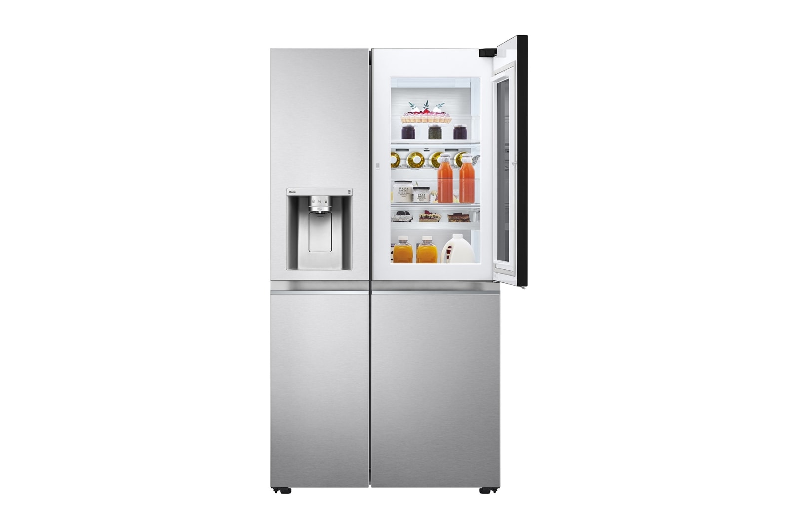 LG 635L InstaView? American Style Fridge Freezer Silver Total No Frost, GSXV90BSAE