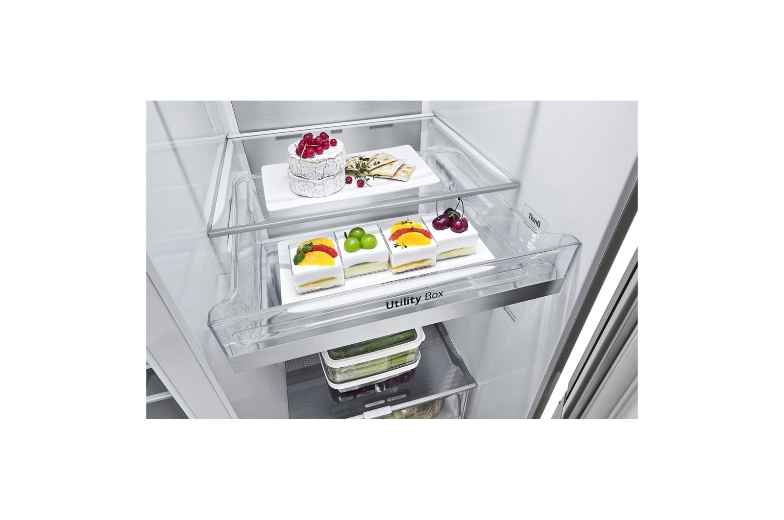 LG 635L InstaView? American Style Fridge Freezer Silver Total No Frost, GSXV90BSAE