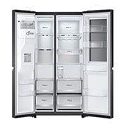 LG 635L InstaView? American Style Fridge Freezer Matte Black Total No Frost, GSXV90MCAE