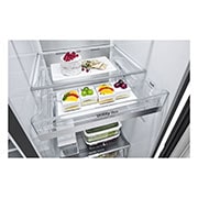 LG 635L InstaView? American Style Fridge Freezer Matte Black Total No Frost, GSXV90MCAE
