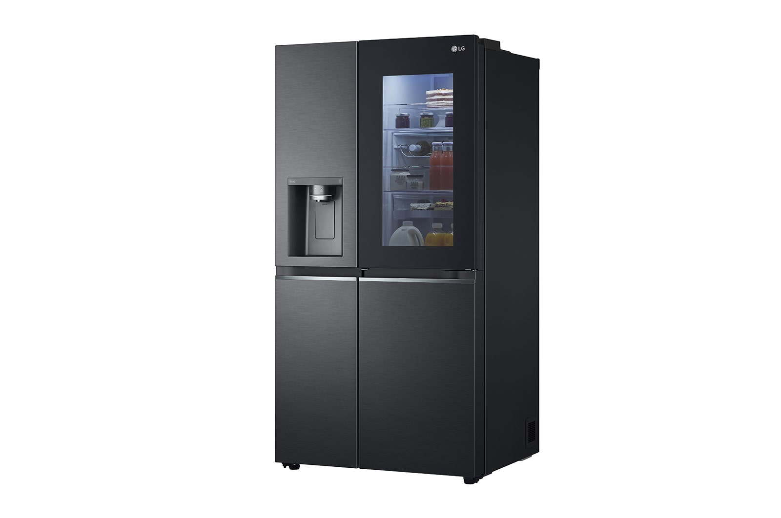 LG 635L InstaView? American Style Fridge Freezer Matte Black Total No Frost, GSXV90MCDE