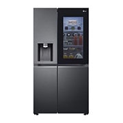 Front view of 635L InstaView? American Style Fridge Freezer Matte Black Total No Frost(GSXV90MCDE)