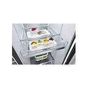LG 635L InstaView? American Style Fridge Freezer Matte Black Total No Frost, GSXV90MCDE