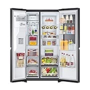 LG 635L InstaView? American Style Fridge Freezer Matte Black Total No Frost, GSXV90MCDE