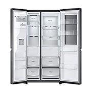 LG 635L InstaView? American Style Fridge Freezer Matte Black Total No Frost, GSXV90MCDE