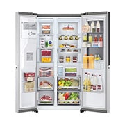 LG 635L InstaView? American Style Fridge Freezer Stainless Steel Total No Frost, GSXV91BSAE