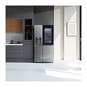 LG 635L InstaView? American Style Fridge Freezer Stainless Steel Total No Frost, GSXV91BSAE