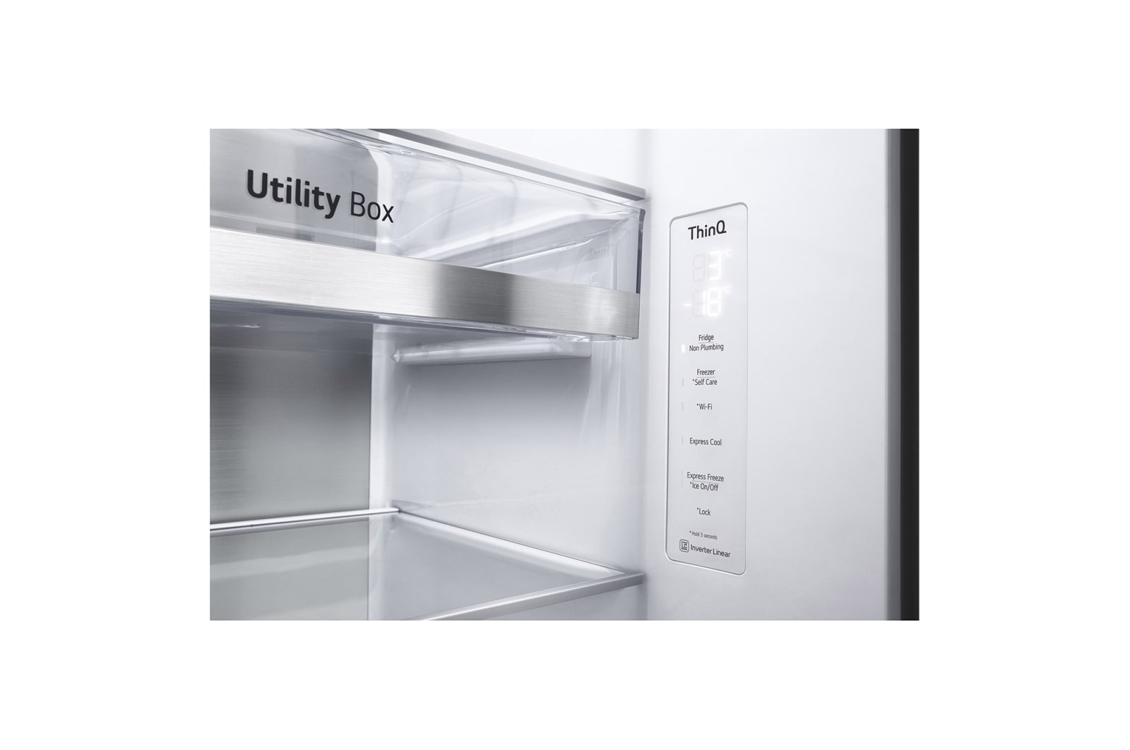 LG 635L InstaView? American Style Fridge Freezer Stainless Steel Total No Frost, GSXV91BSAE