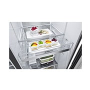 LG 635L InstaView? American Style Fridge Freezer Matte Black Total No Frost, GSXV91MCAE