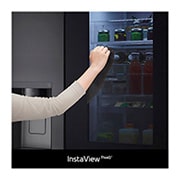 LG 635L InstaView? American Style Fridge Freezer Matte Black Total No Frost, GSXV91MCAE