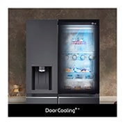 LG 635L InstaView? American Style Fridge Freezer Matte Black Total No Frost, GSXV91MCAE