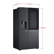 LG 635L InstaView? American Style Fridge Freezer Matte Black Total No Frost, GSXV91MCAE