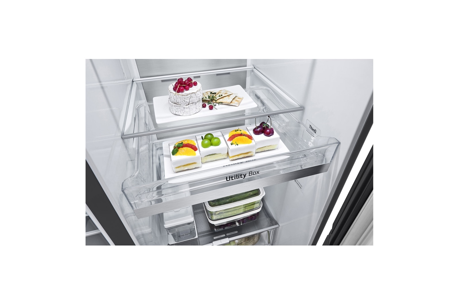 LG 635L InstaView? American Style Fridge Freezer Matte Black Total No Frost, GSXV91MCAE