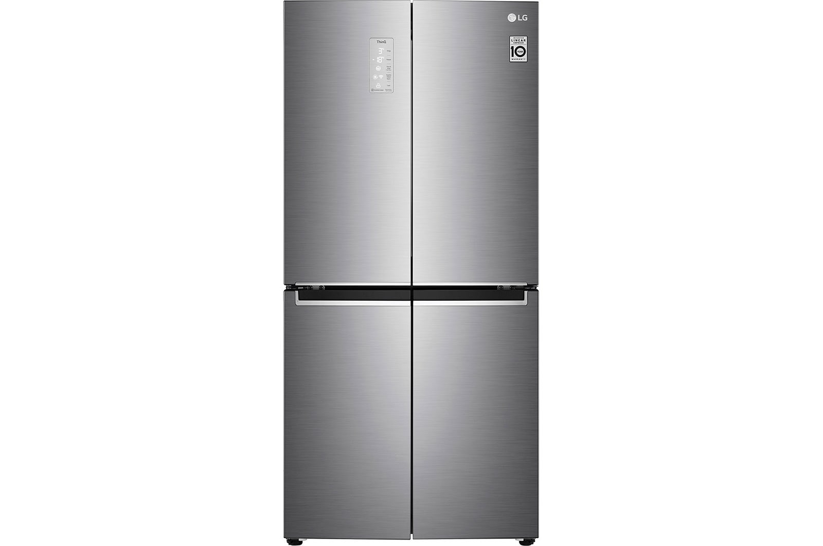 Fornt view of 530L NatureFRESH? Slim Multi-Door Fridge Freezer Shiny Steel (GMB844PZ4E)