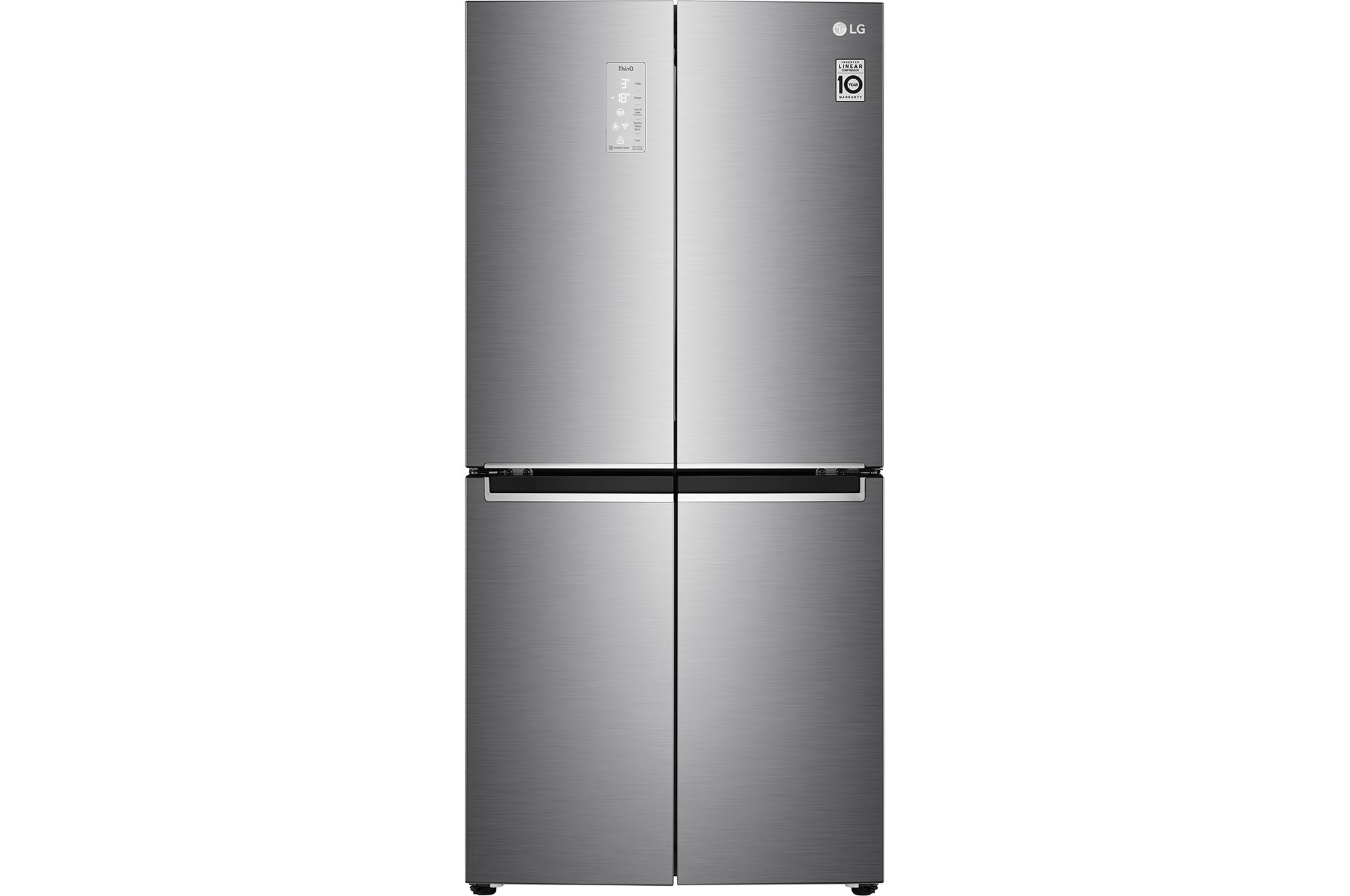 Fornt view of 530L NatureFRESH? Slim Multi-Door Fridge Freezer Shiny Steel (GMB844PZ4E)