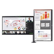 LG 27-inch QHD Monitor Ergo Dual with Daisy Chain, 27QP88DP-BS