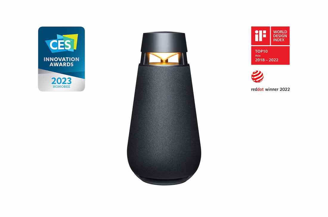 LG XBOOM 360 XO3 - Portable bluetooth speaker with 360 sound - charcoal black, XO3QBK