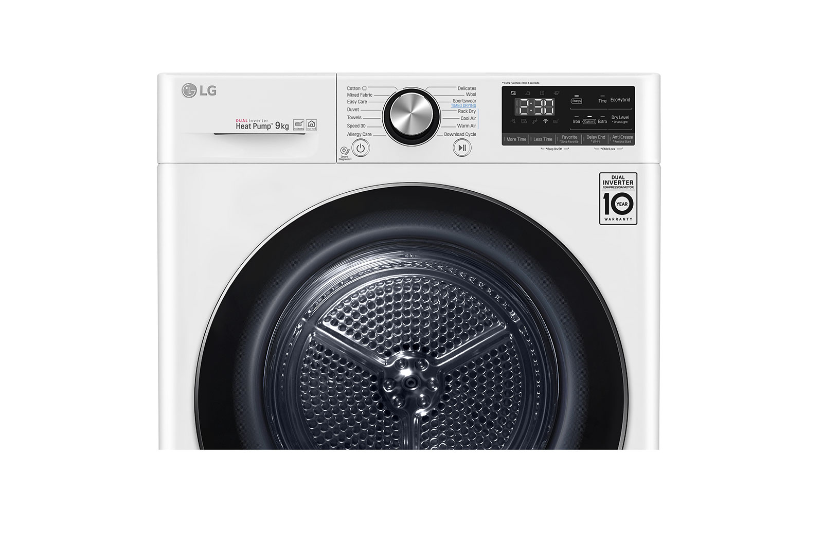 LG 9kg DUAL Inverter HeatPump Dryer White A+++, FDV909W