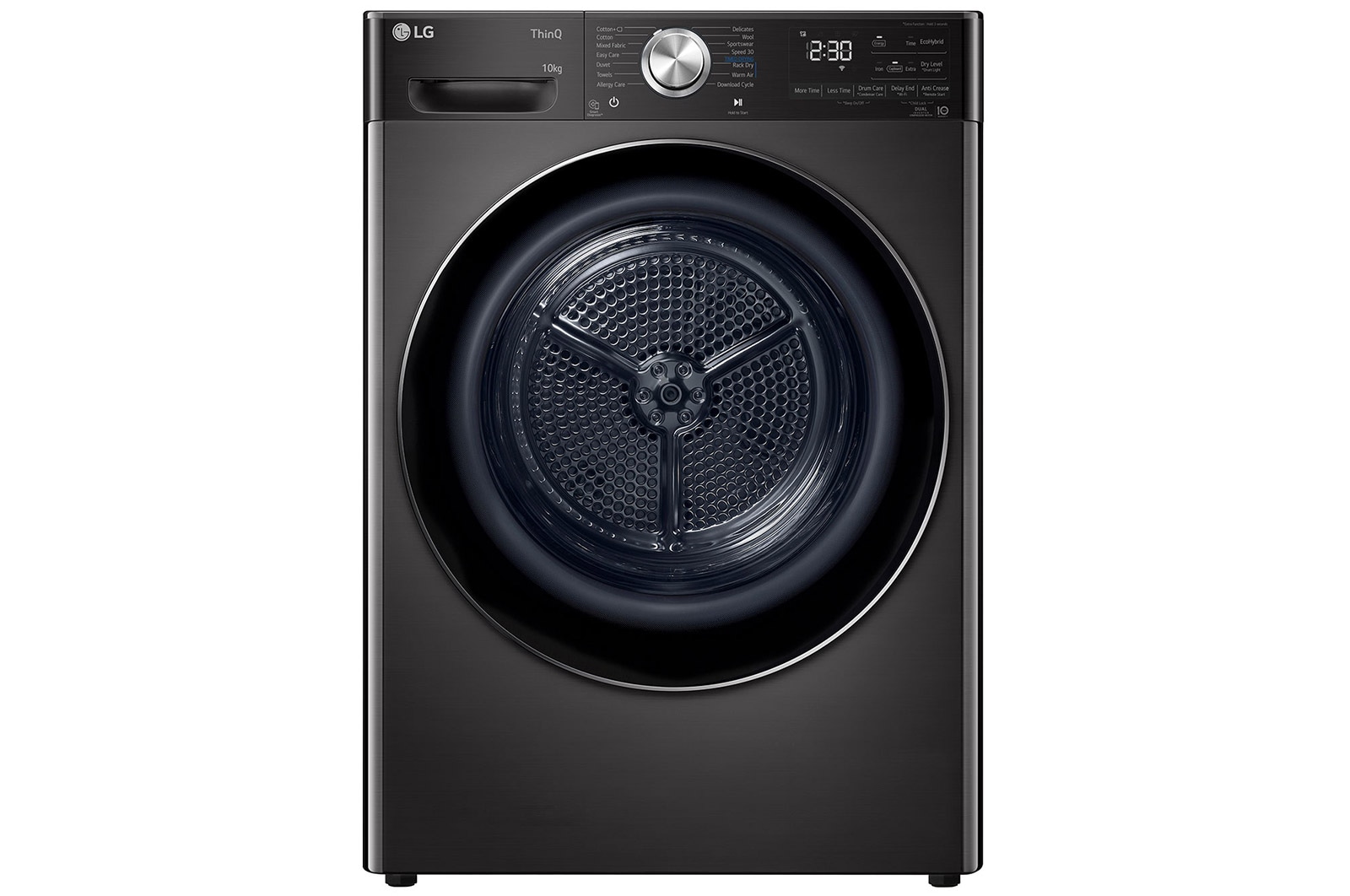 LG 10kg Dual Inverter Heat Pump? Tumble Dryer, Black Steel, FDV1110B