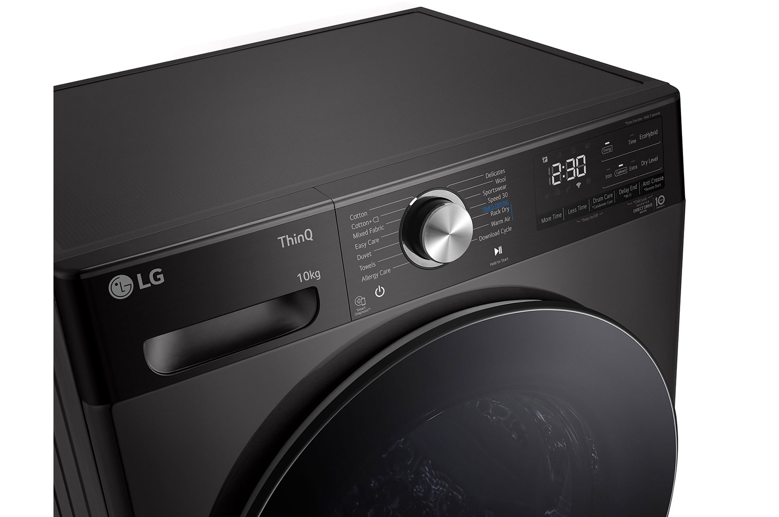 LG 10kg Dual Inverter Heat Pump? Tumble Dryer, Black Steel, FDV1110B