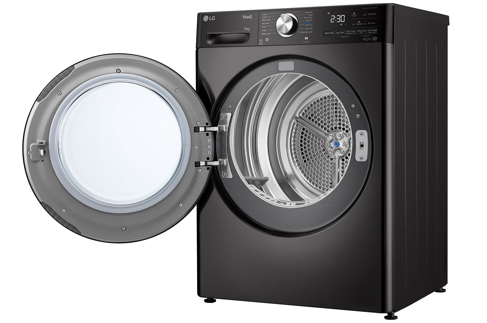 LG 10kg Dual Inverter Heat Pump? Tumble Dryer, Black Steel, FDV1110B