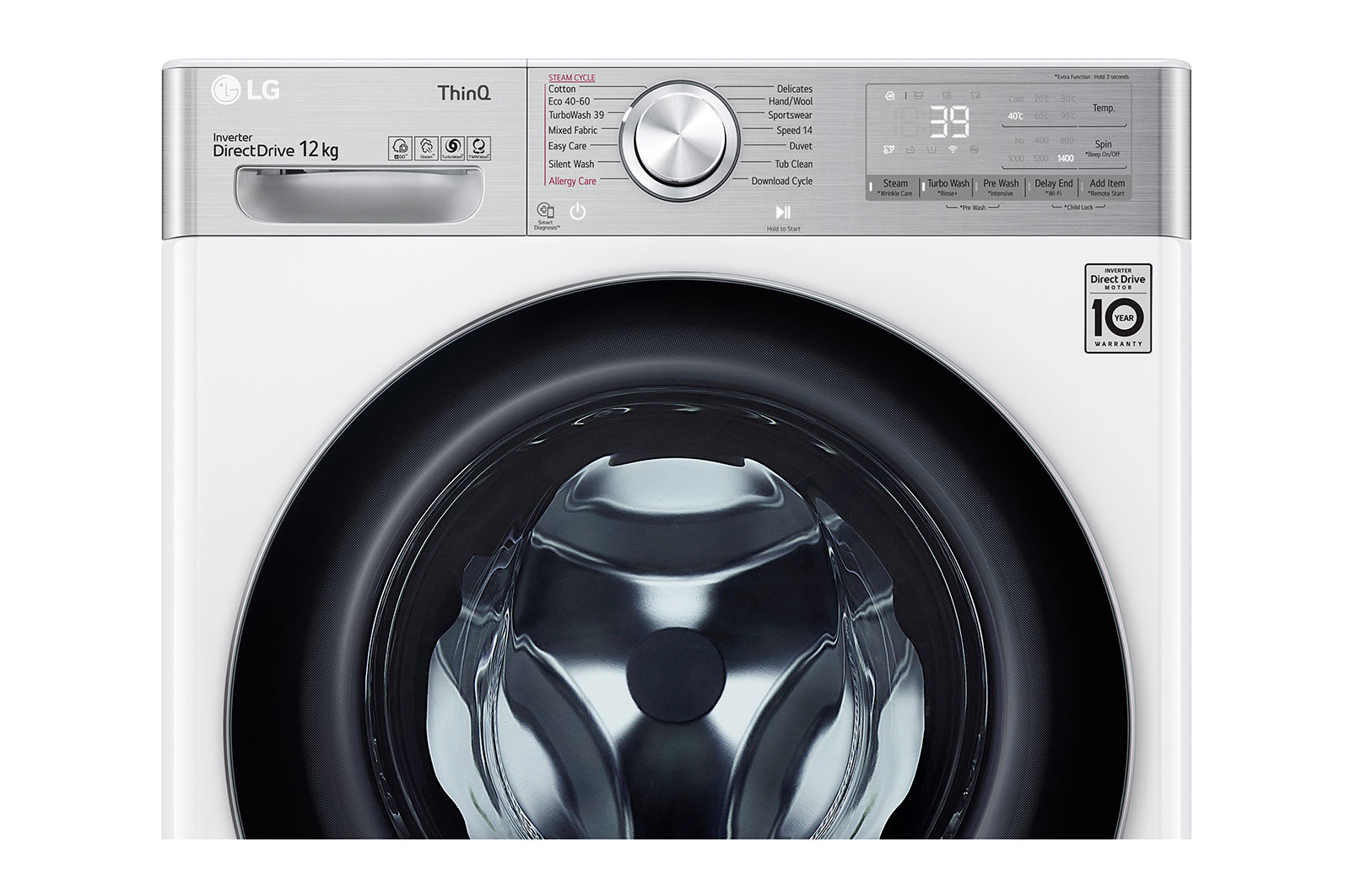 LG 12kg Washing Machine White AI DD?, F4V1012WTSE