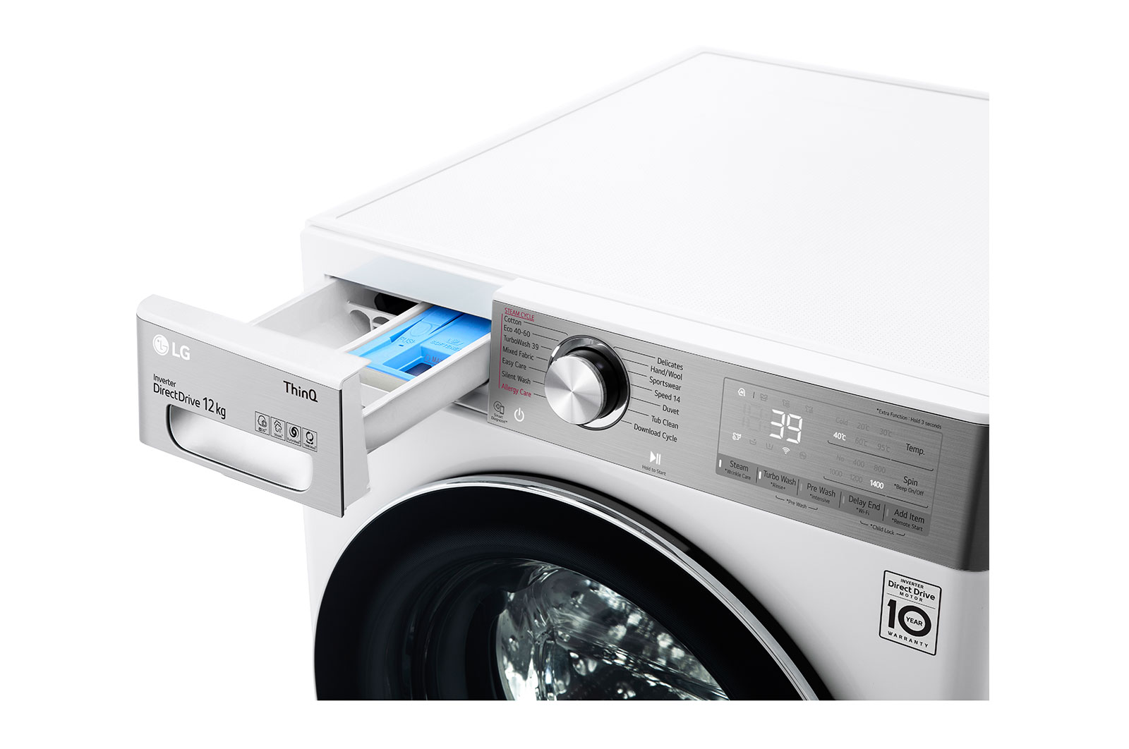 LG 12kg Washing Machine White AI DD?, F4V1012WTSE