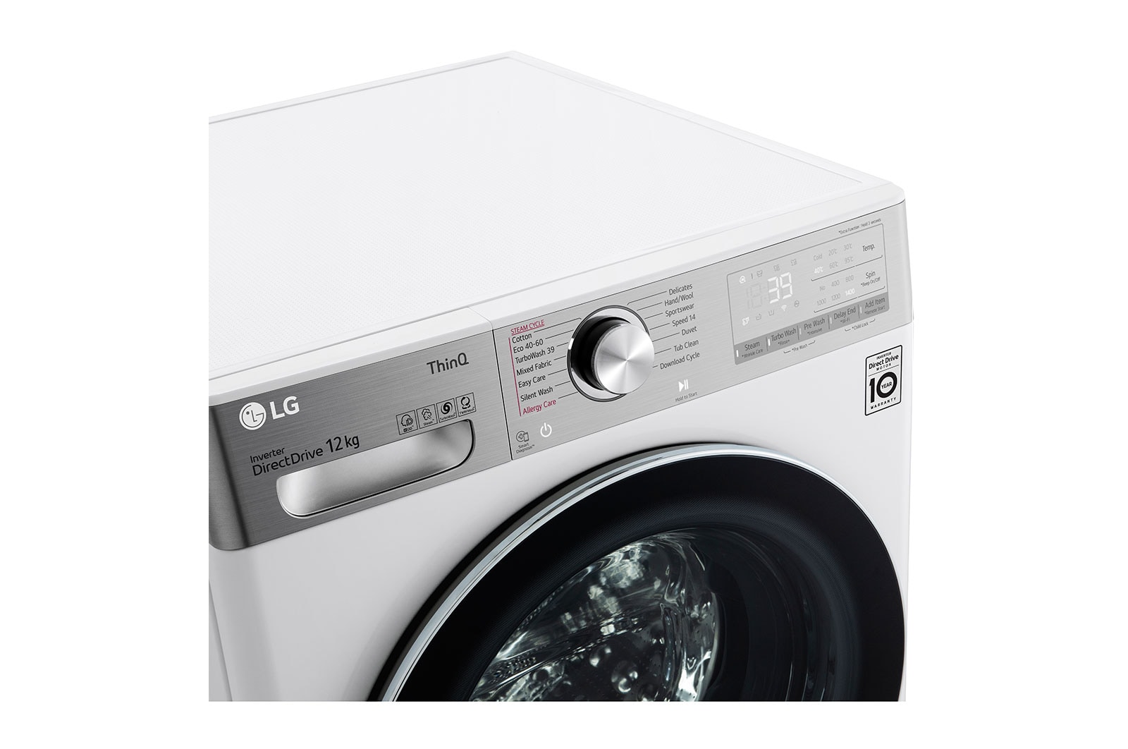LG 12kg Washing Machine White AI DD?, F4V1012WTSE