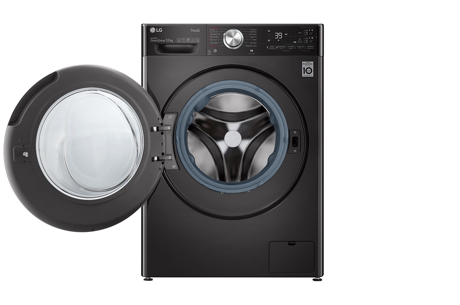 LG 12kg Washing Machine Black Steel AI DD?, F4V1112BTSA