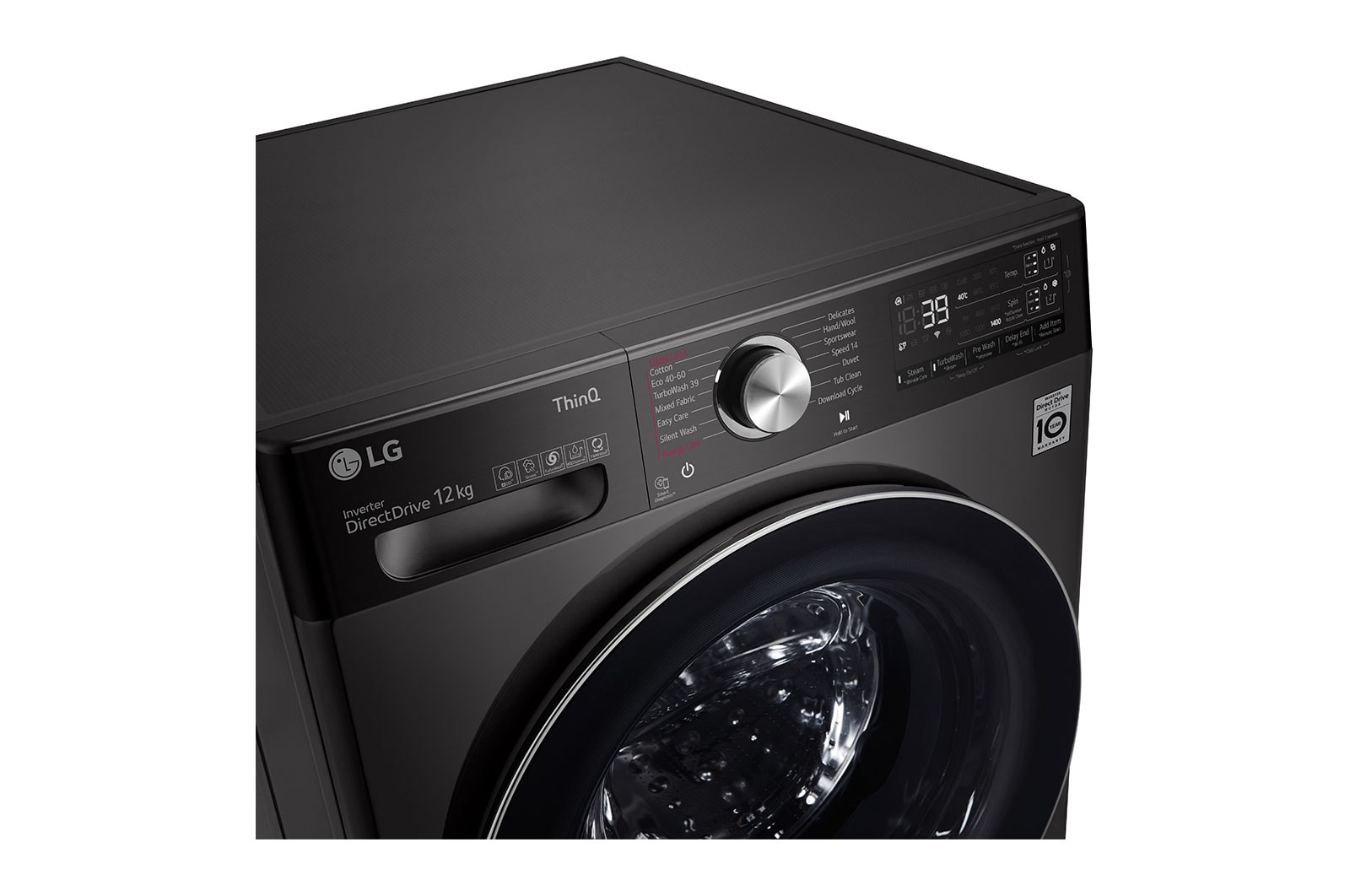LG 12kg Washing Machine Black Steel AI DD?, F4V1112BTSA
