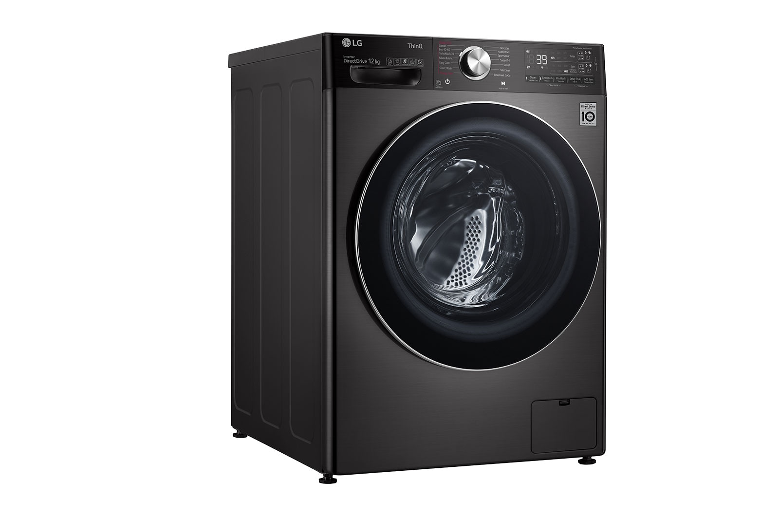 LG 12kg Washing Machine Black Steel AI DD?, F4V1112BTSA