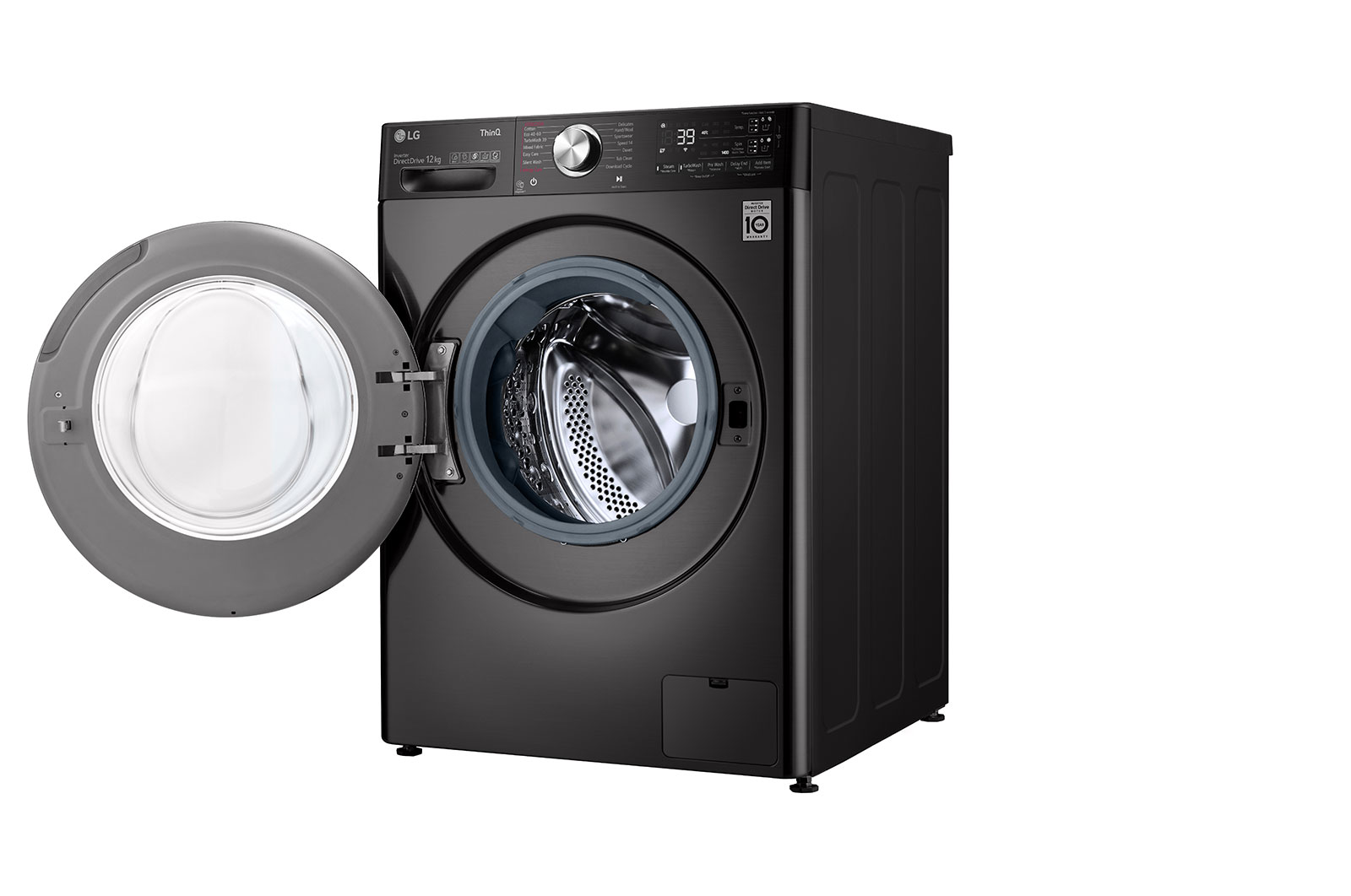 LG 12kg Washing Machine Black Steel AI DD?, F4V1112BTSA