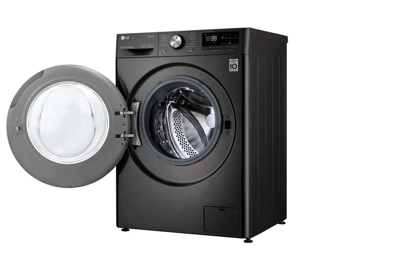 LG 9kg Washing Machine Black Steel AI DD?, F4V909BTSE