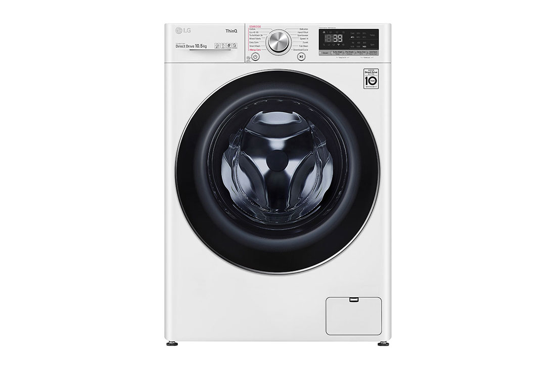 LG 10.5kg WiFi connected Washing Machine, White, F4V910WTSE